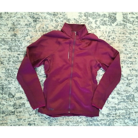 Outdoor Research Trail Mix Women M Medium Poppy Full Zip No Hood - Picture 1 of 6